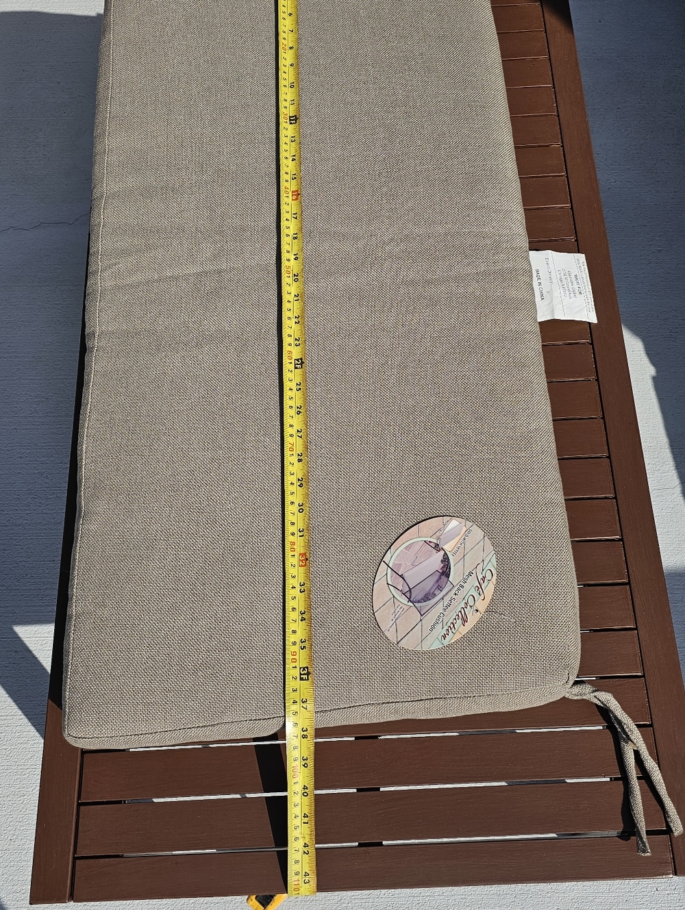 Outdoor SETTEE CUSHION Bench 37" x 18" x 2" USED Condition but OK - Picture 4 of 13